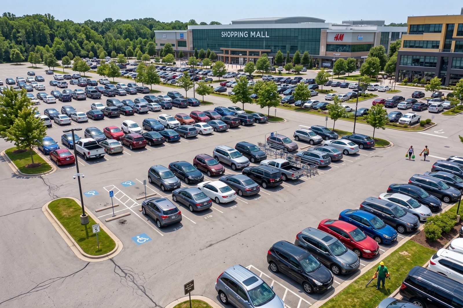 External car park serving the retail park