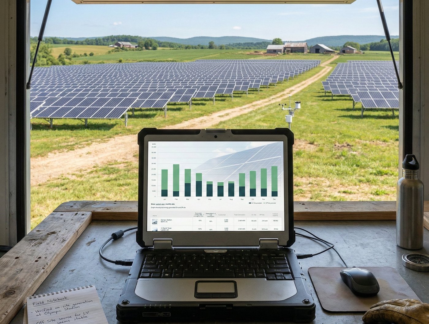 SIERA Renewables module on a laptop